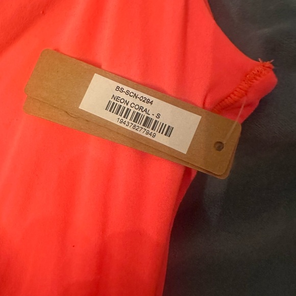NWT SKIMS  FITS EVERYBODY SQUARE
NECK BODYSUIT | NEON CORAL | SMALL - Picture 6 of 7